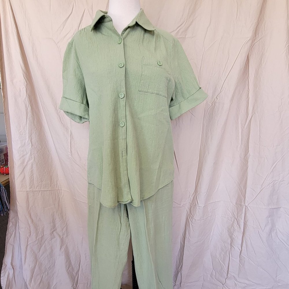 Sage Blouse and Pants Set
